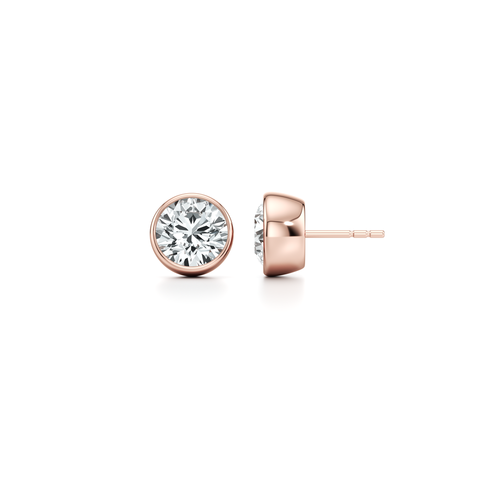 Bezel Set Lab Diamond Round Brilliant Studs image 32