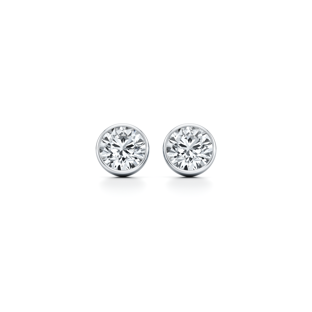 Bezel Set Lab Diamond Round Brilliant Studs image 25