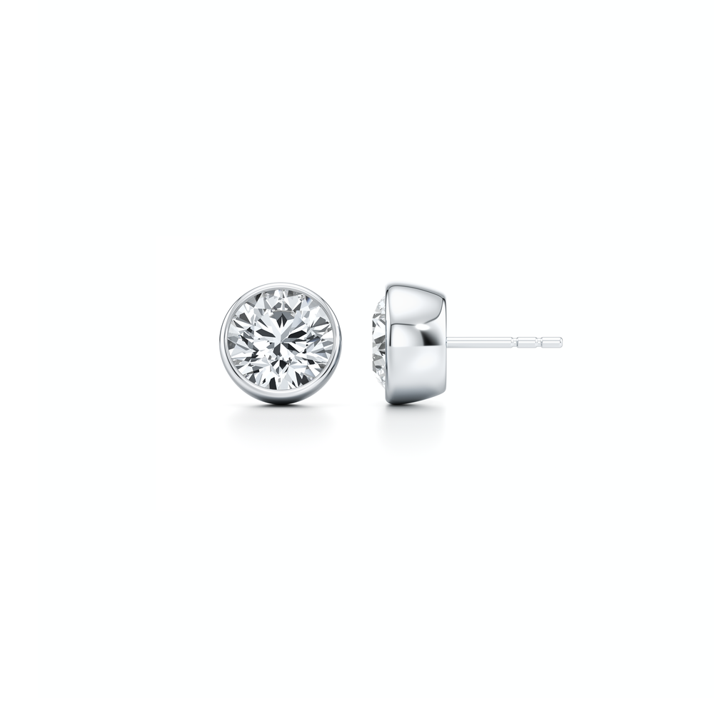 Bezel Set Lab Diamond Round Brilliant Studs image 35