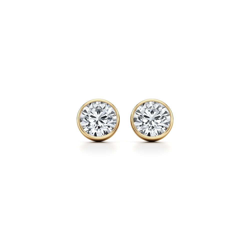 Bezel Set Lab Diamond Round Brilliant Studs image 28