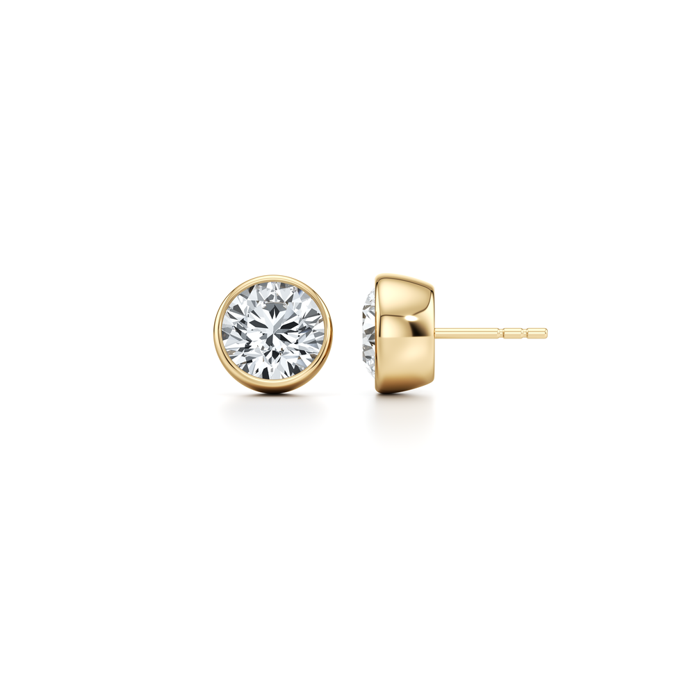 Bezel Set Lab Diamond Round Brilliant Studs image 29