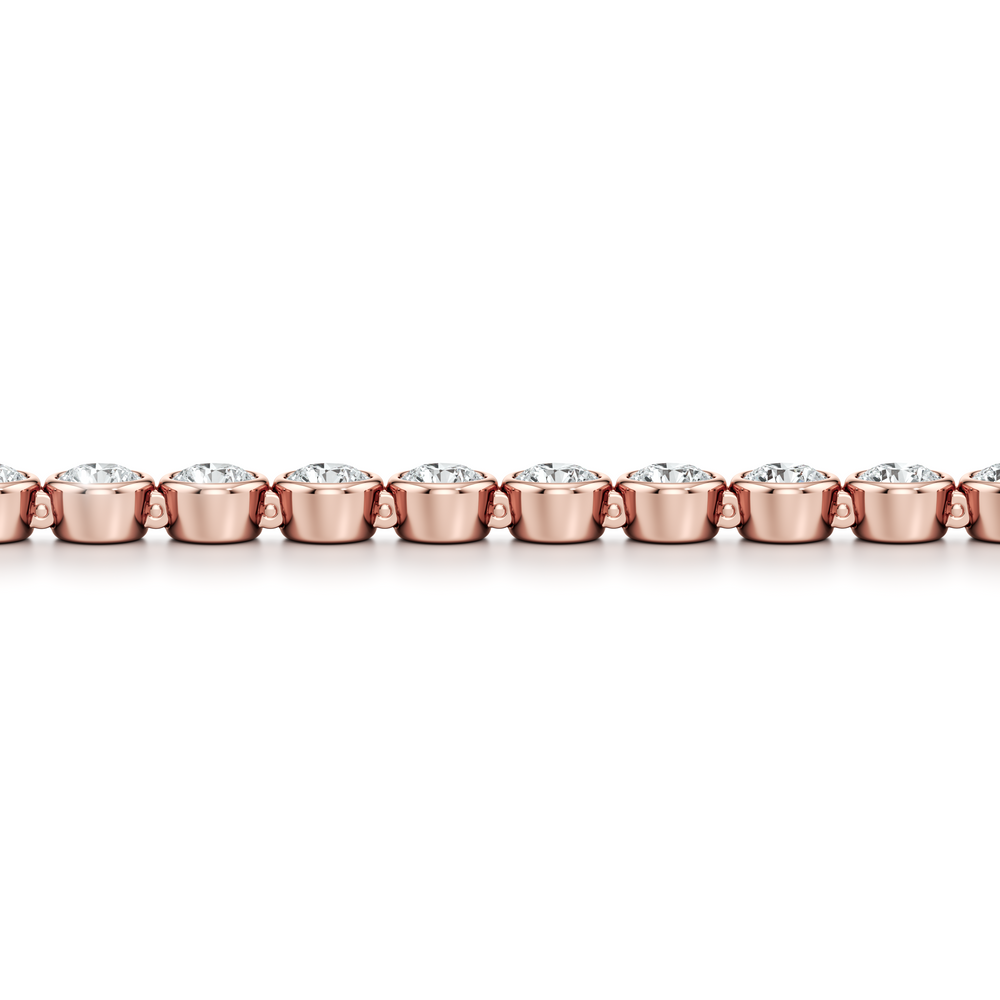Bezel Set Round Brilliant Lab Diamond Tennis Bracelet image 12
