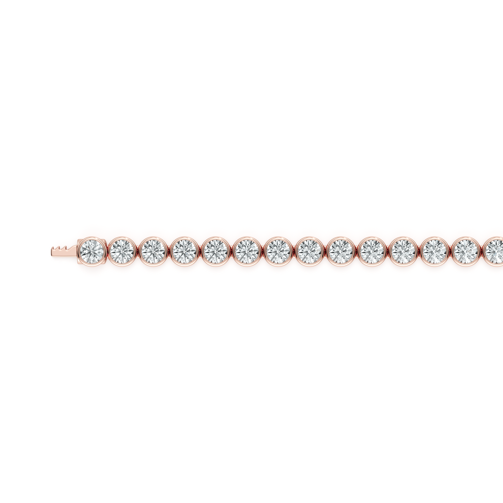 Bezel Set Round Brilliant Lab Diamond Tennis Bracelet image 14