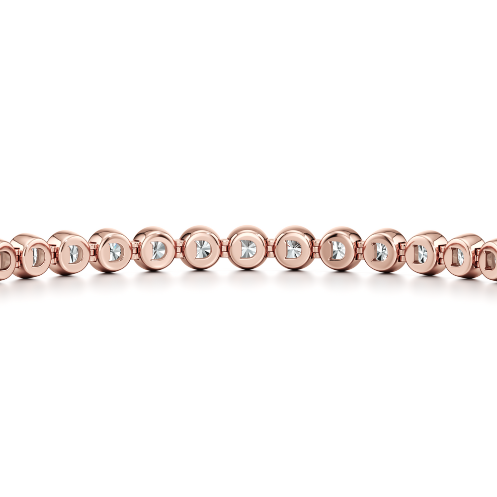 Bezel Set Round Brilliant Lab Diamond Tennis Bracelet image 15