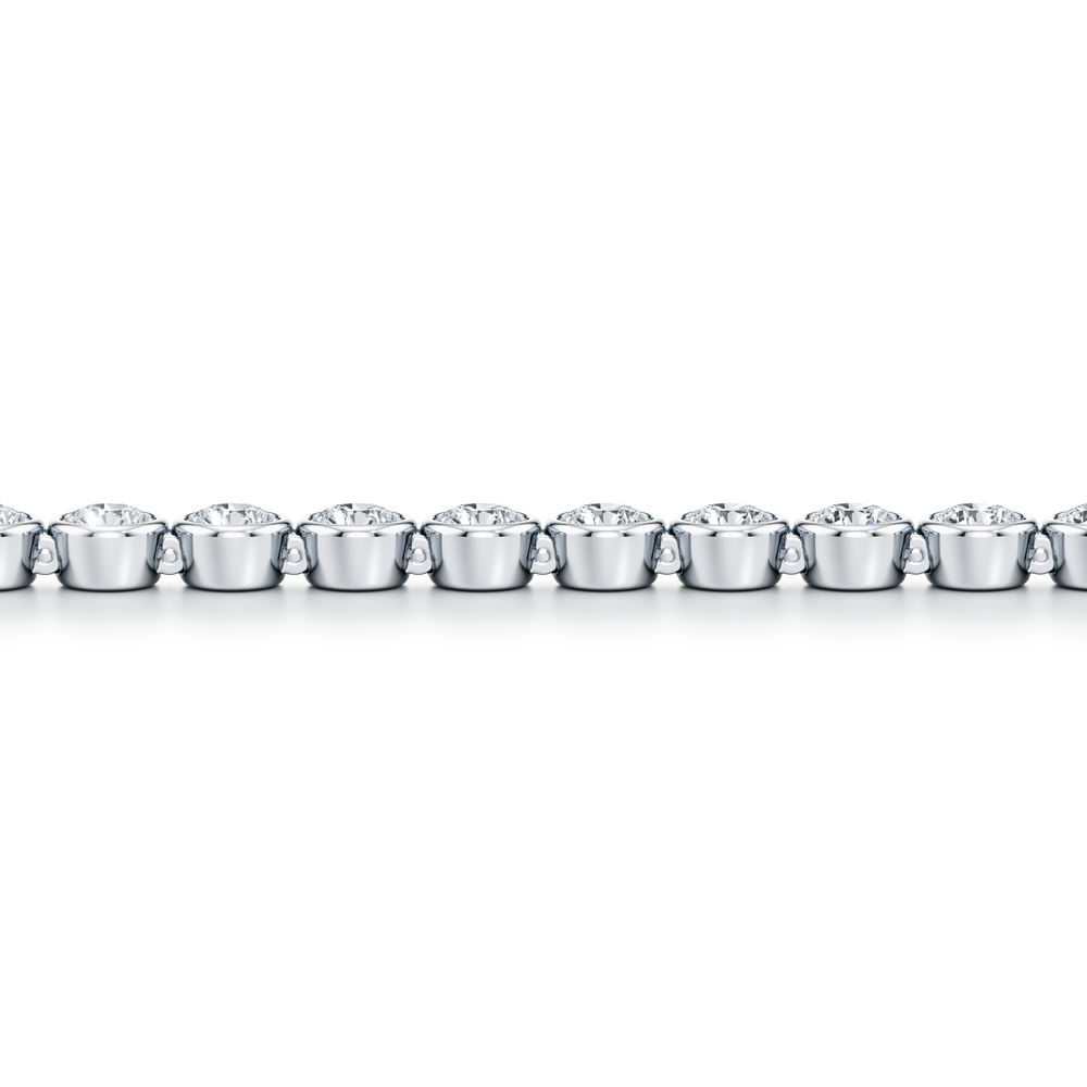 Bezel Set Round Brilliant Lab Diamond Tennis Bracelet image 17
