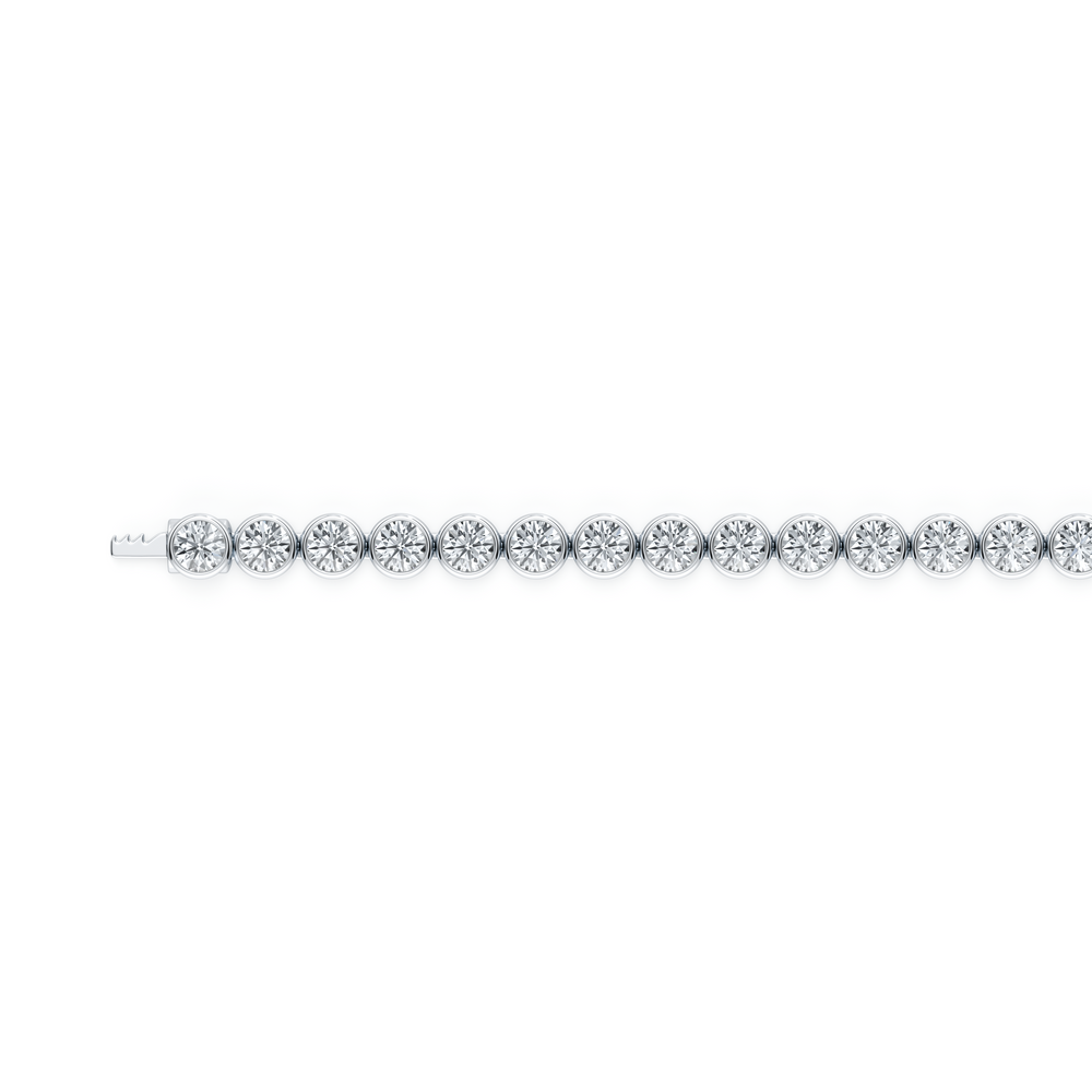 Bezel Set Round Brilliant Lab Diamond Tennis Bracelet image 19