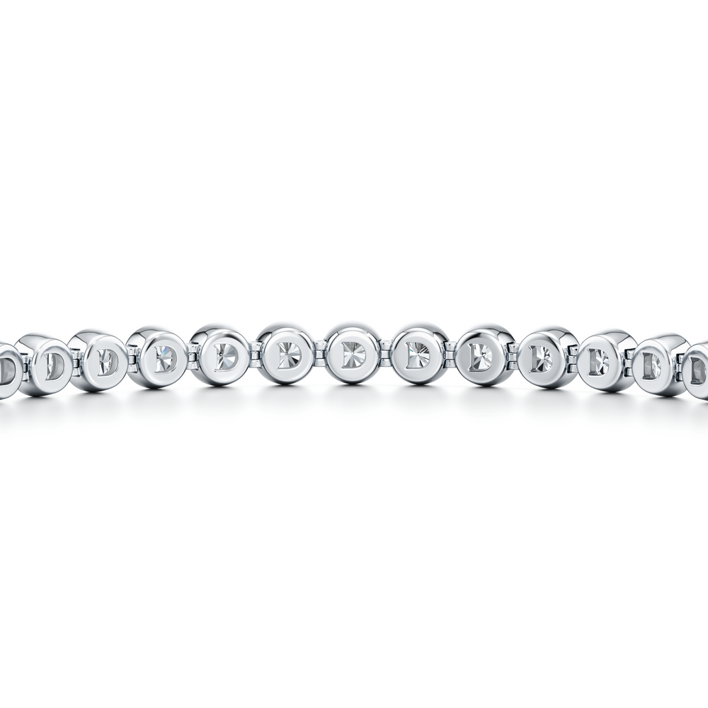 Bezel Set Round Brilliant Lab Diamond Tennis Bracelet image 20
