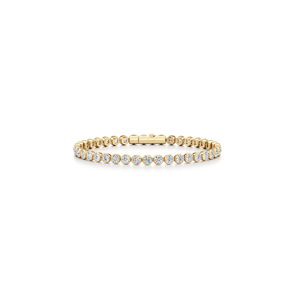 Bezel Set Round Brilliant Lab Diamond Tennis Bracelet image 6