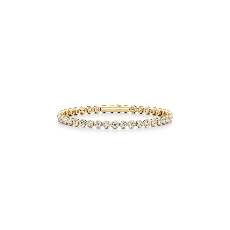 Bezel Set Round Brilliant Lab Diamond Tennis Bracelet image 6