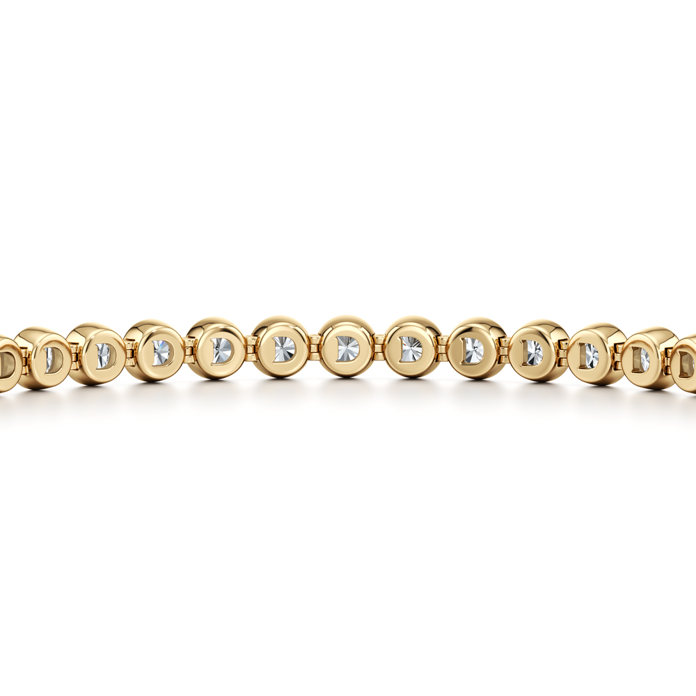 Bezel Set Round Brilliant Lab Diamond Tennis Bracelet image 10