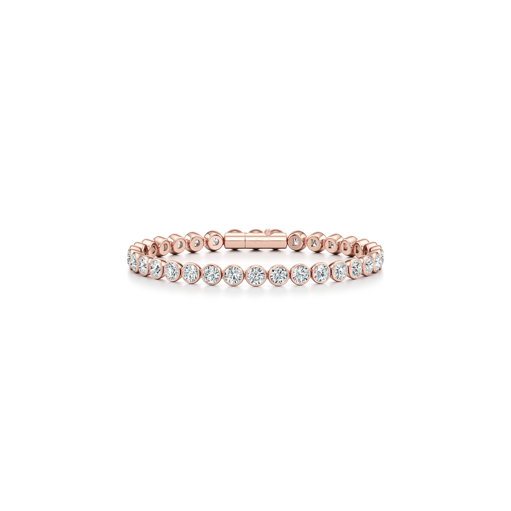 Bezel Set Round Brilliant Lab Diamond Tennis Bracelet image 31