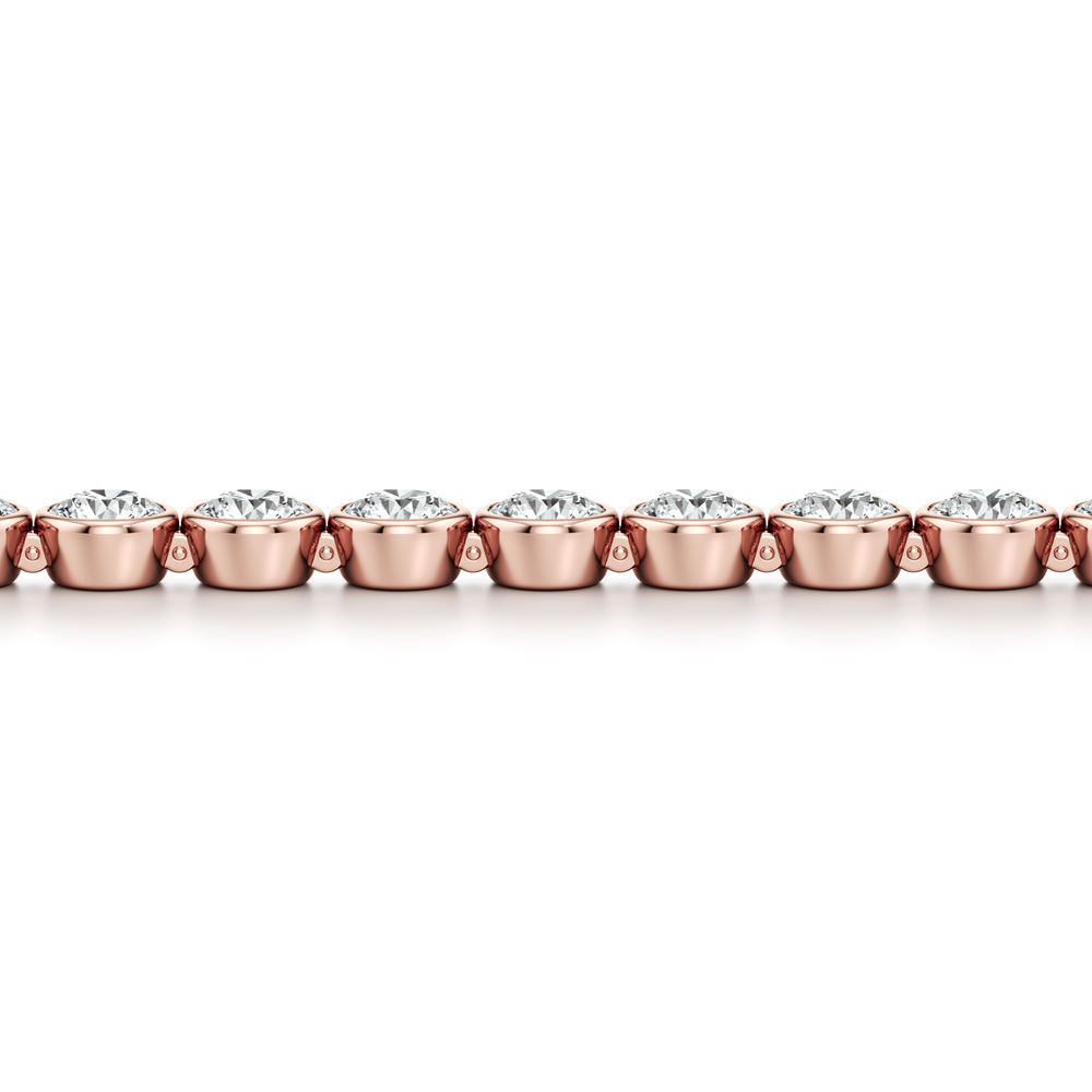 Bezel Set Round Brilliant Lab Diamond Tennis Bracelet image 32