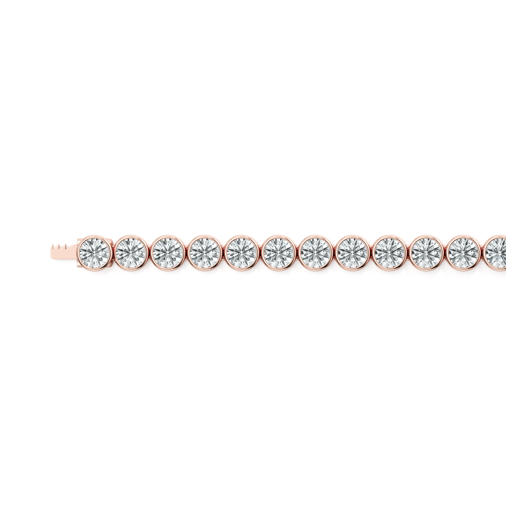 Bezel Set Round Brilliant Lab Diamond Tennis Bracelet image 34