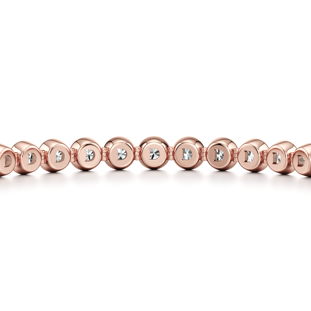 Bezel Set Round Brilliant Lab Diamond Tennis Bracelet image 35