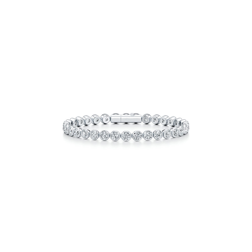 Bezel Set Round Brilliant Lab Diamond Tennis Bracelet image 21