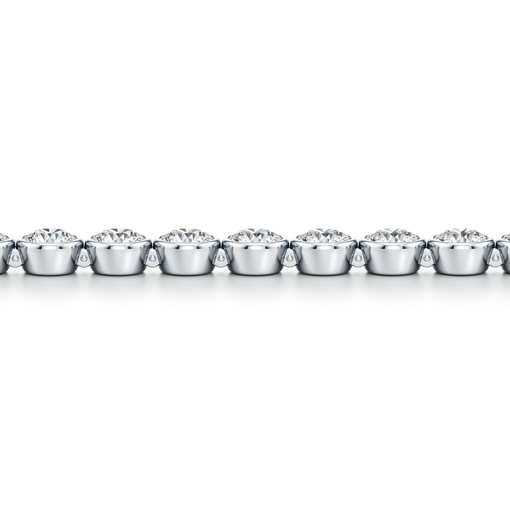 Bezel Set Round Brilliant Lab Diamond Tennis Bracelet image 37
