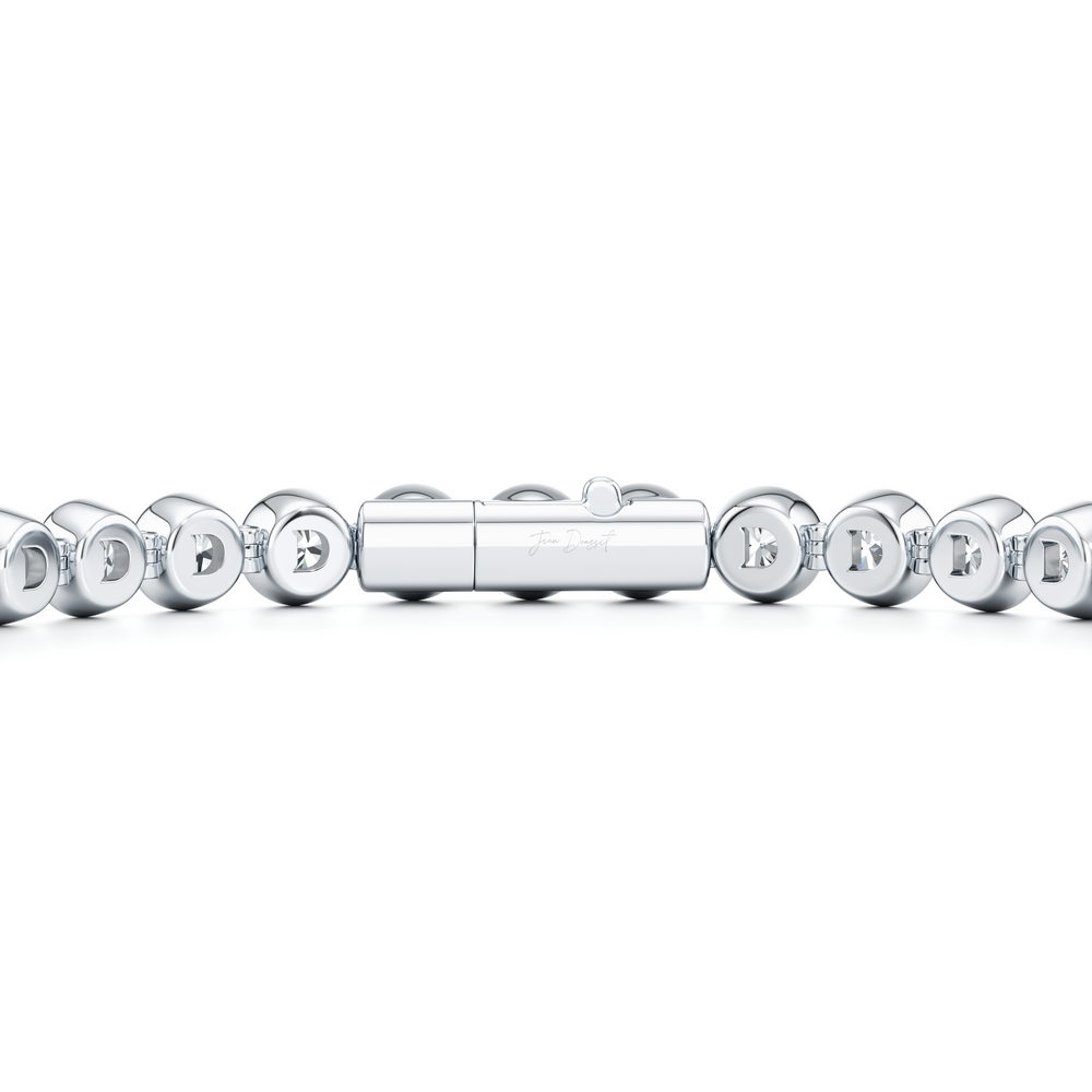 Bezel Set Round Brilliant Lab Diamond Tennis Bracelet image 38