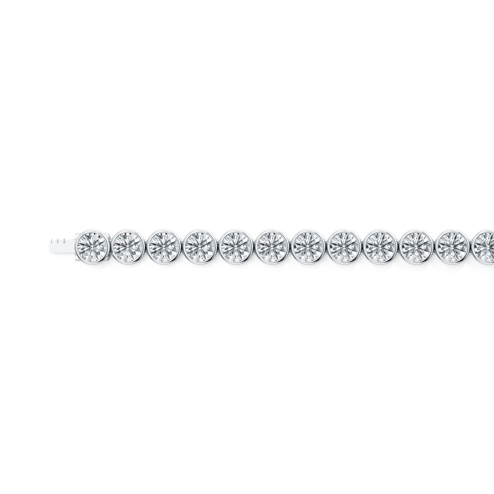 Bezel Set Round Brilliant Lab Diamond Tennis Bracelet image 24