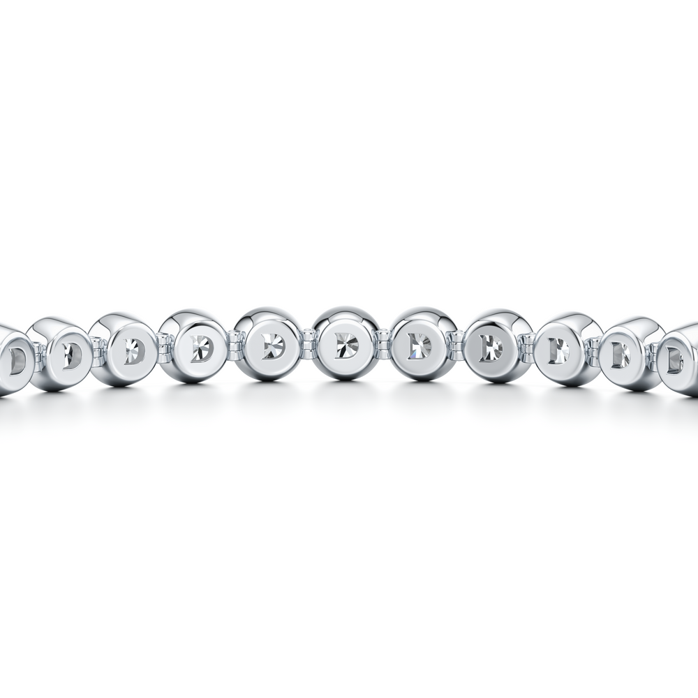 Bezel Set Round Brilliant Lab Diamond Tennis Bracelet image 40