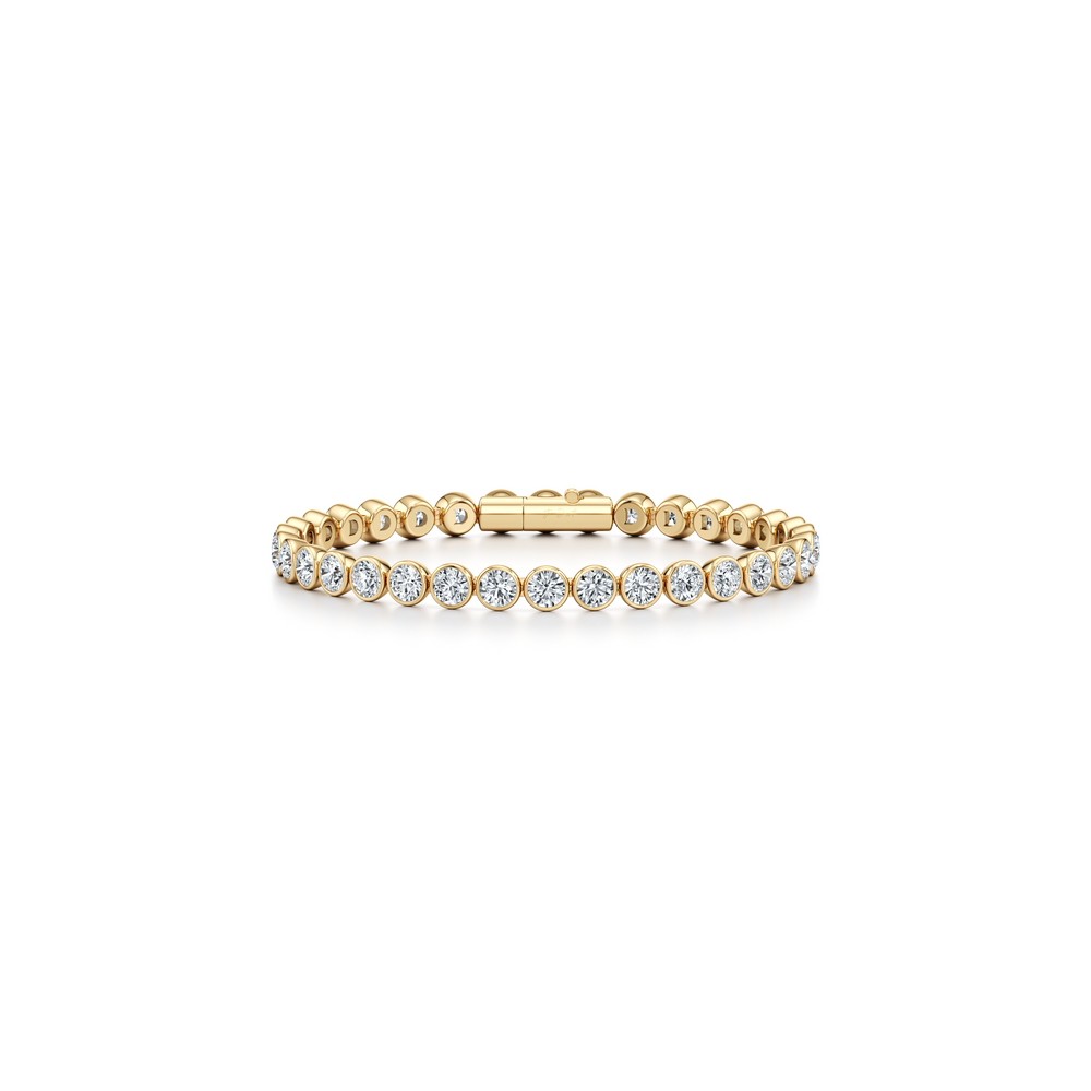 Bezel Set Round Brilliant Lab Diamond Tennis Bracelet image 26