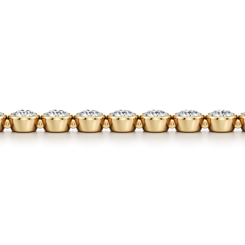 Bezel Set Round Brilliant Lab Diamond Tennis Bracelet image 27