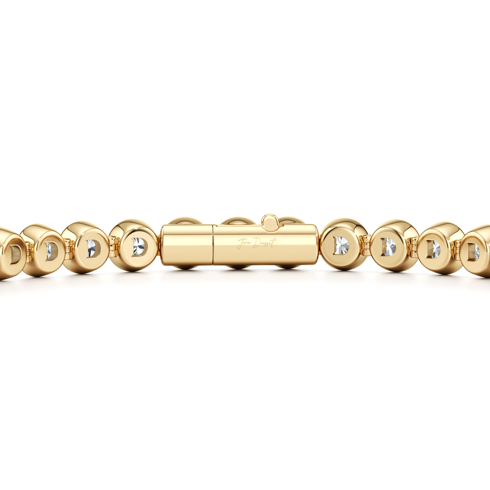 Bezel Set Round Brilliant Lab Diamond Tennis Bracelet image 28