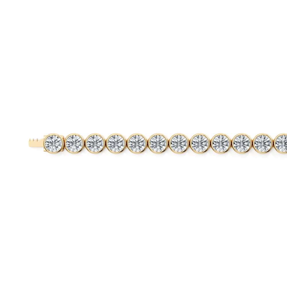 Bezel Set Round Brilliant Lab Diamond Tennis Bracelet image 29
