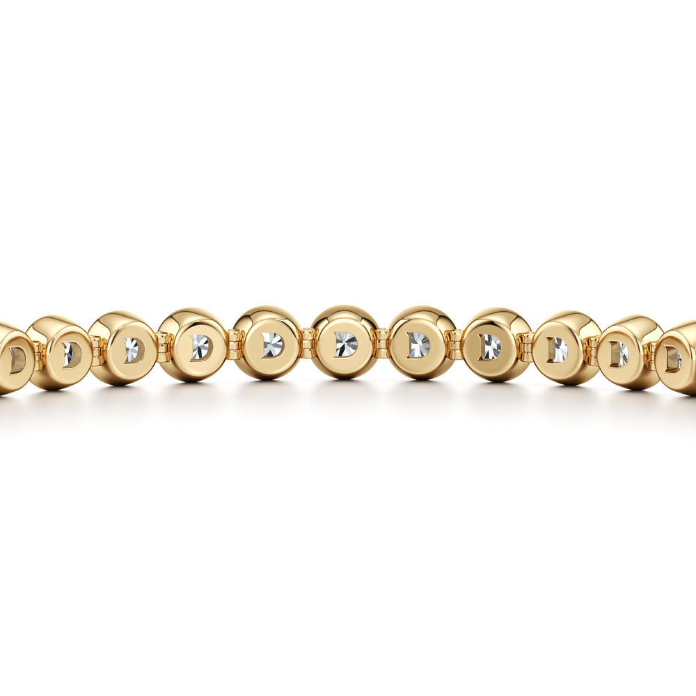 Bezel Set Round Brilliant Lab Diamond Tennis Bracelet image 30