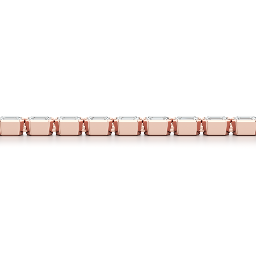 Bezel Set Emerald Lab Diamond Tennis Bracelet image 12