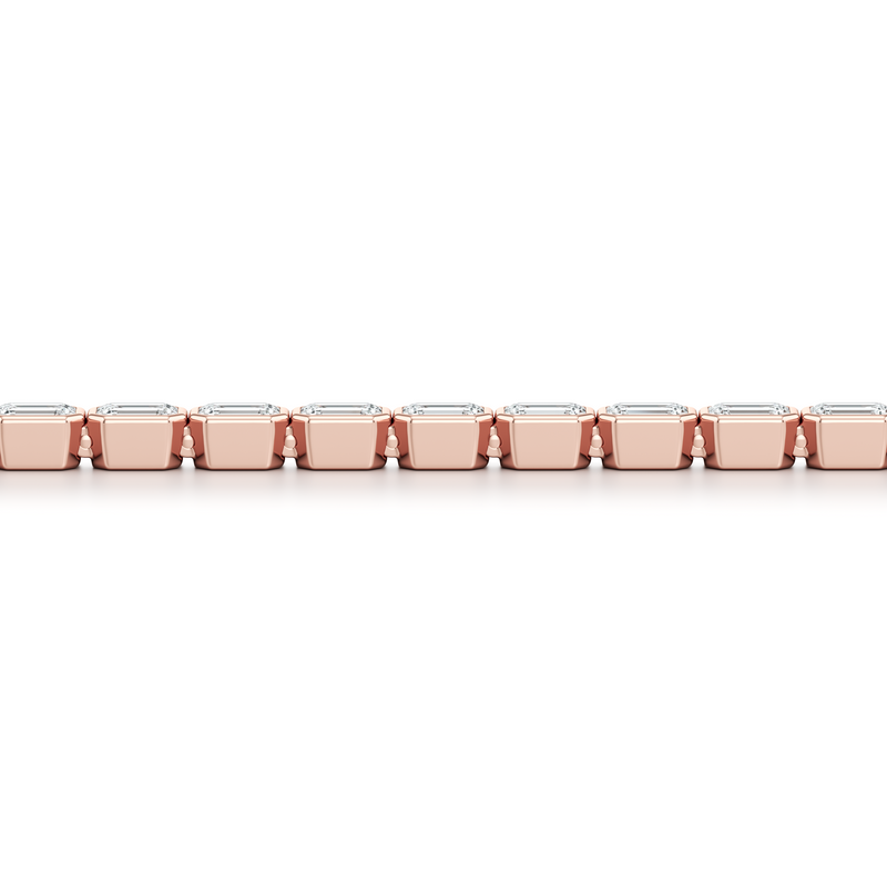 Bezel Set Emerald Lab Diamond Tennis Bracelet image 12