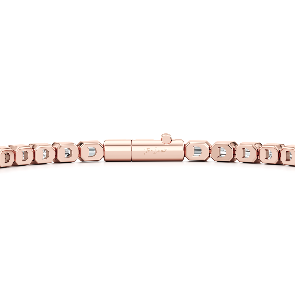 Bezel Set Emerald Lab Diamond Tennis Bracelet image 13