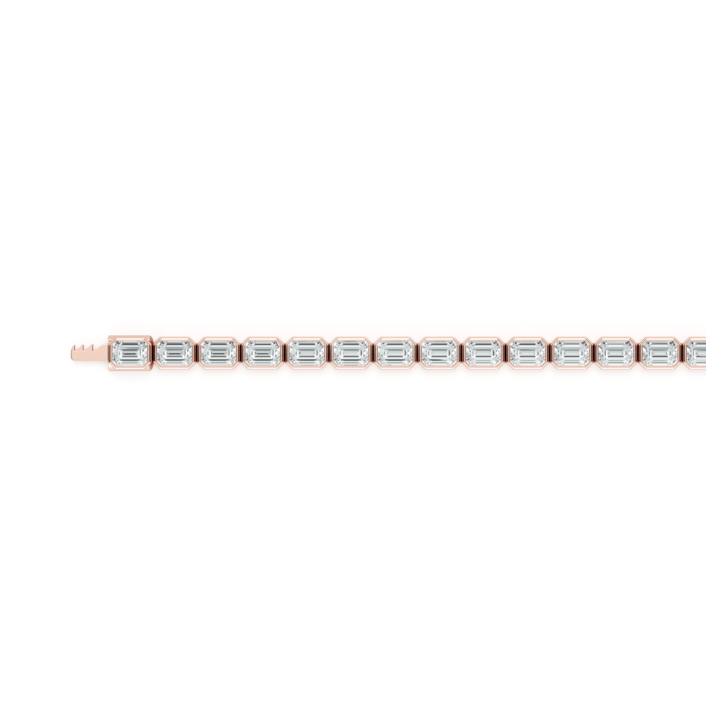 Bezel Set Emerald Lab Diamond Tennis Bracelet image 14