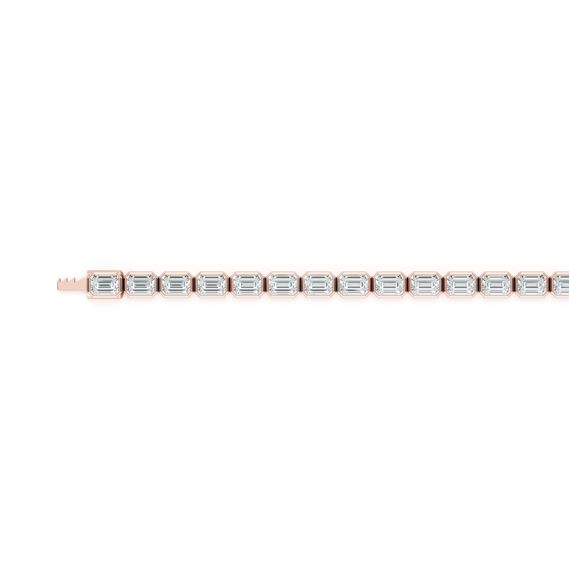 Bezel Set Emerald Lab Diamond Tennis Bracelet image 14