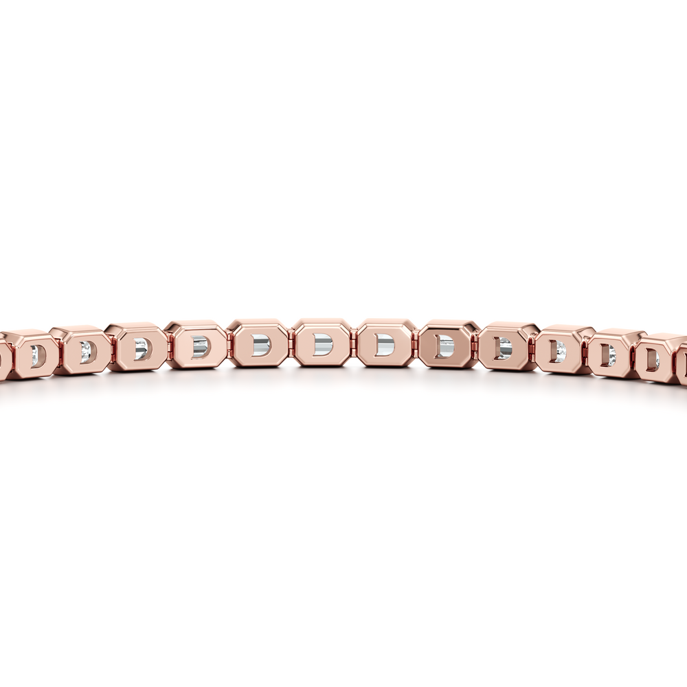 Bezel Set Emerald Lab Diamond Tennis Bracelet image 15