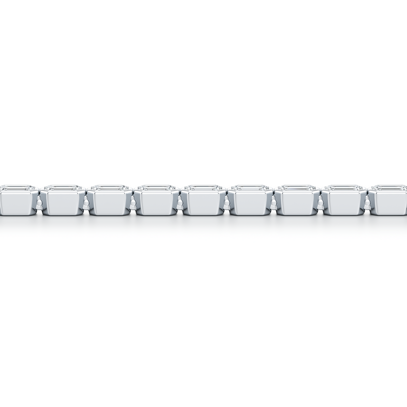 Bezel Set Emerald Lab Diamond Tennis Bracelet image 2