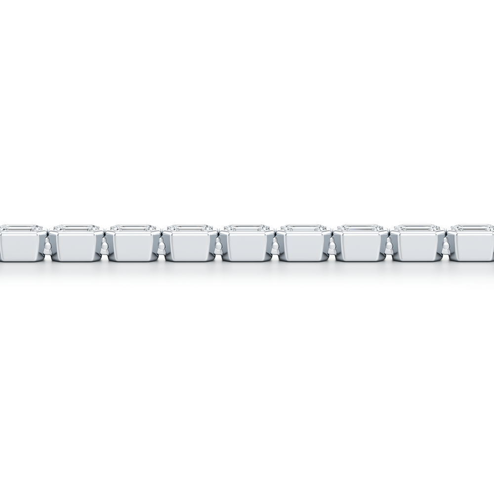 Bezel Set Emerald Lab Diamond Tennis Bracelet image 17