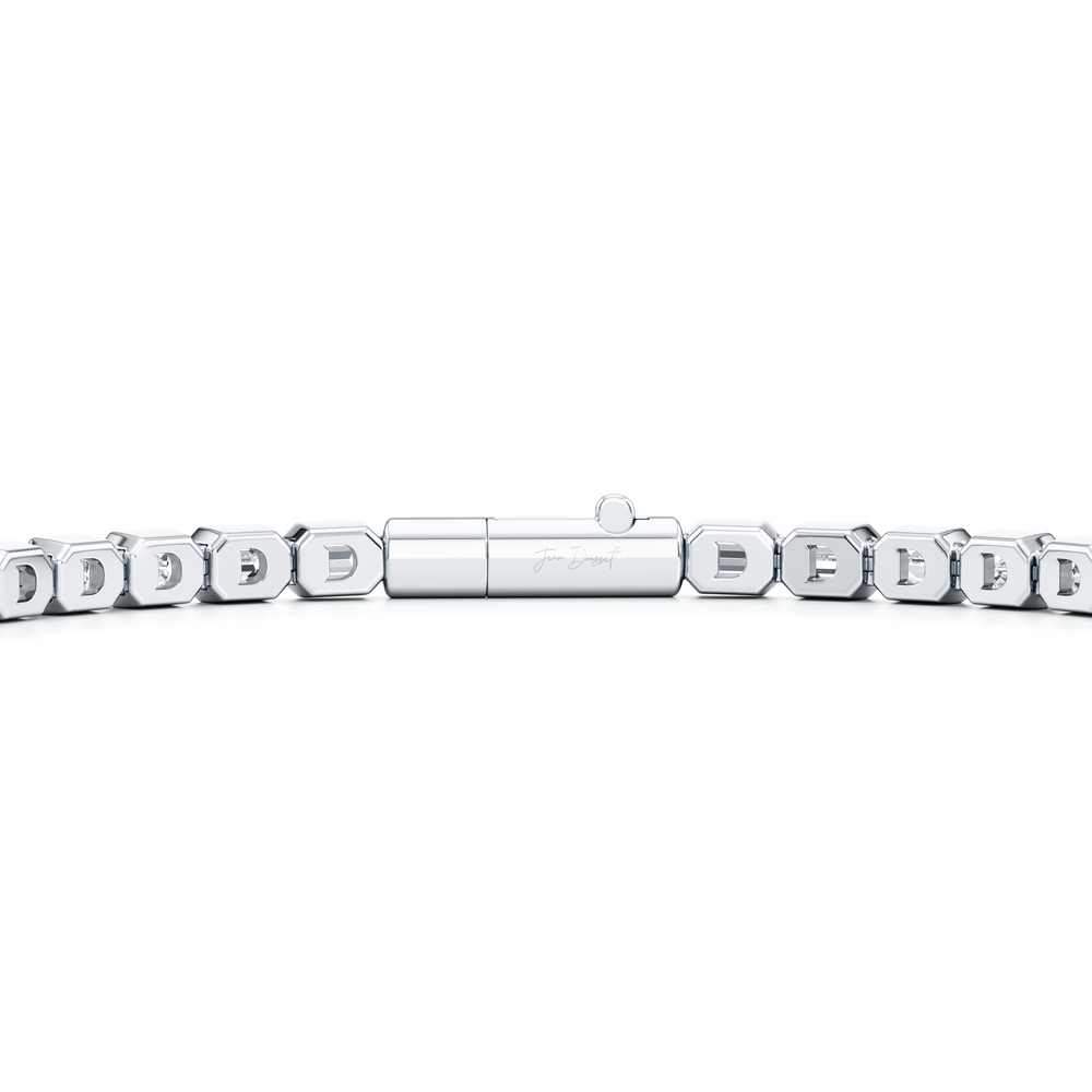 Bezel Set Emerald Lab Diamond Tennis Bracelet image 3