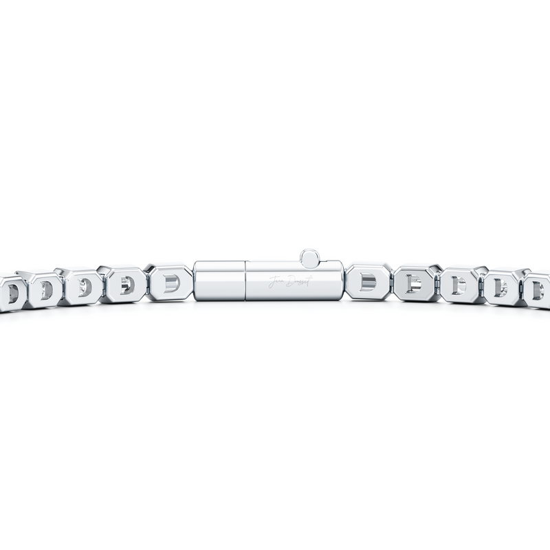 Bezel Set Emerald Lab Diamond Tennis Bracelet image 3