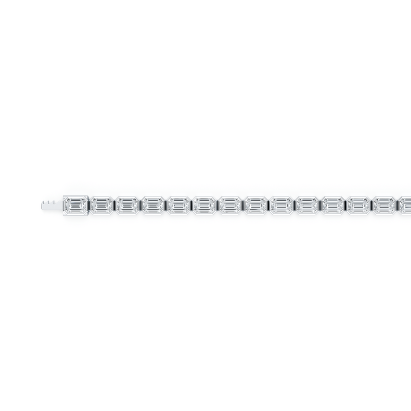 Bezel Set Emerald Lab Diamond Tennis Bracelet image 4