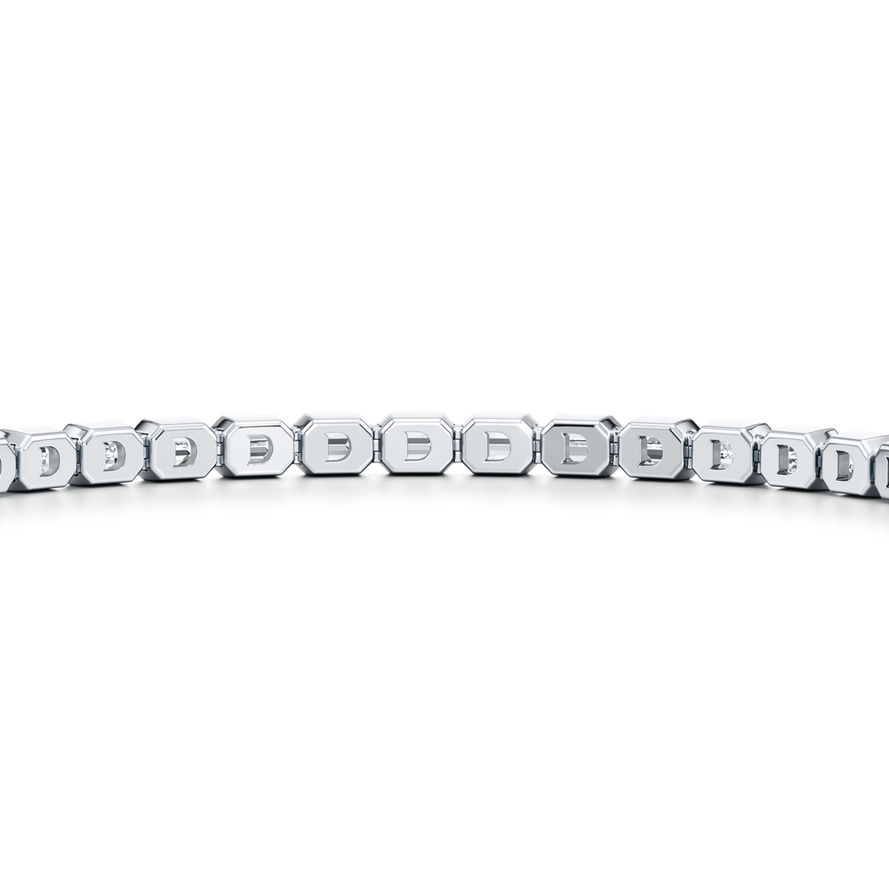 Bezel Set Emerald Lab Diamond Tennis Bracelet image 20