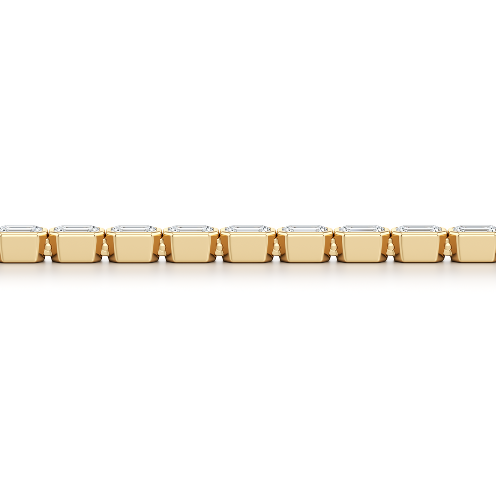 Bezel Set Emerald Lab Diamond Tennis Bracelet image 7