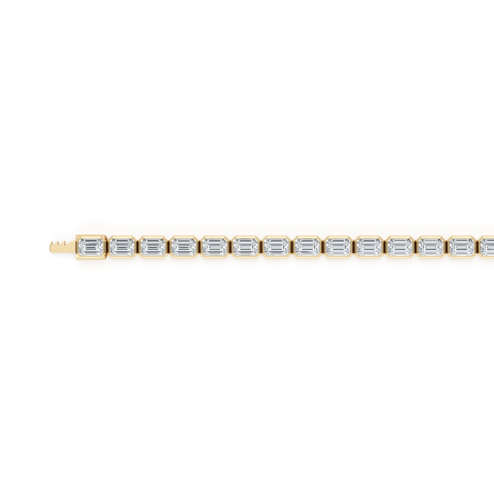 Bezel Set Emerald Lab Diamond Tennis Bracelet image 9