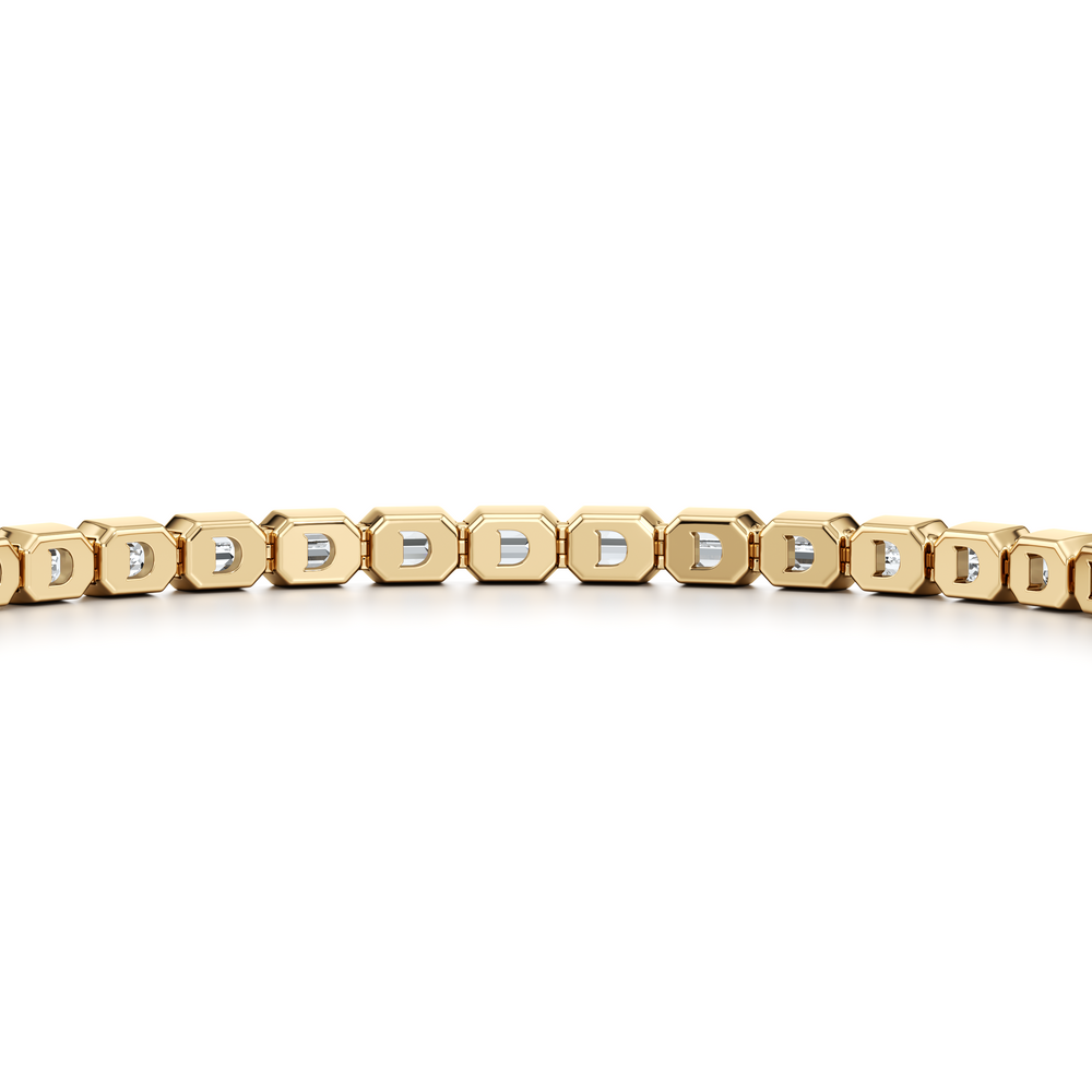 Bezel Set Emerald Lab Diamond Tennis Bracelet image 10
