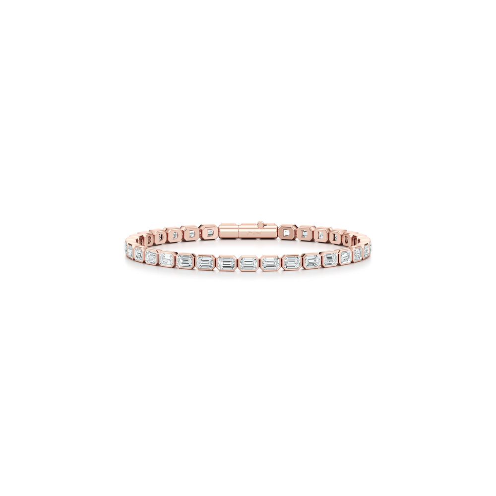 Bezel Set Emerald Lab Diamond Tennis Bracelet image 31