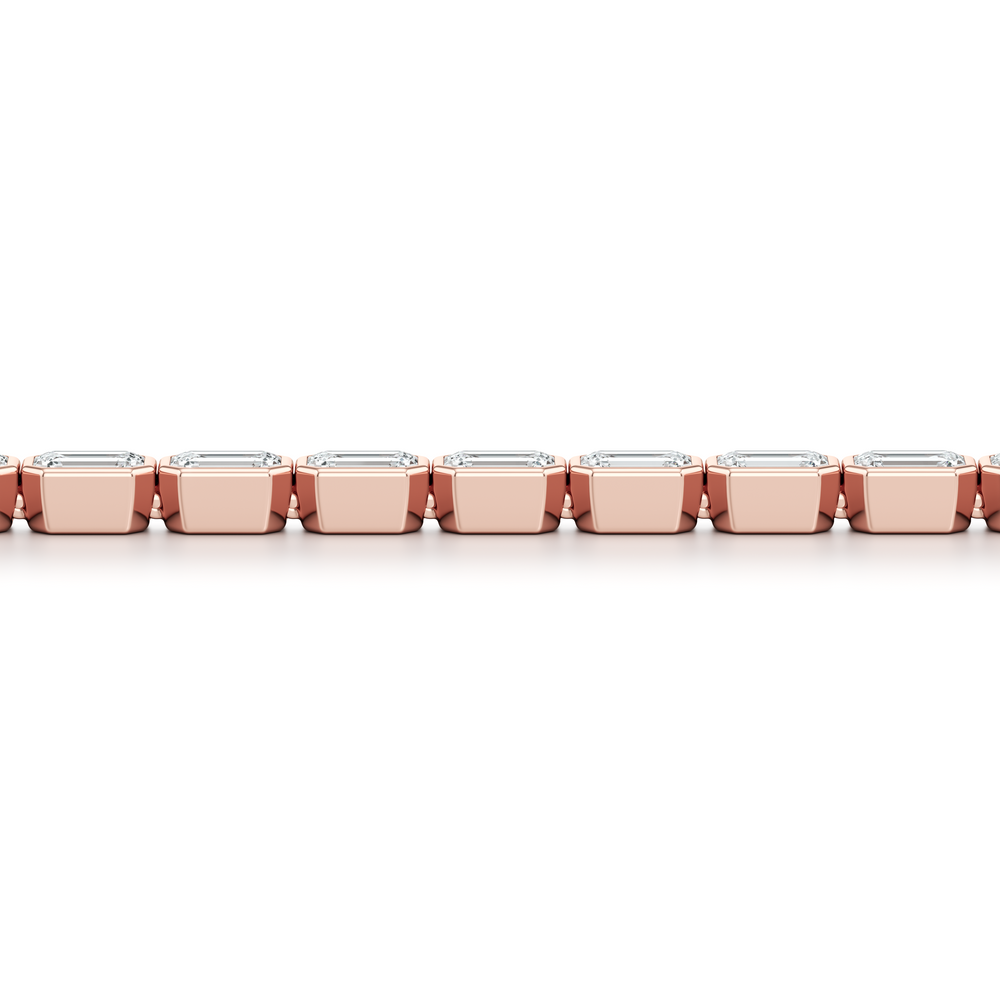Bezel Set Emerald Lab Diamond Tennis Bracelet image 32