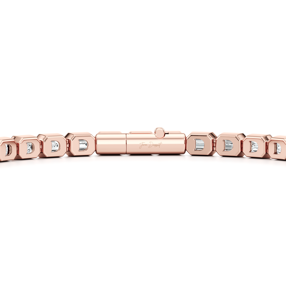 Bezel Set Emerald Lab Diamond Tennis Bracelet image 33
