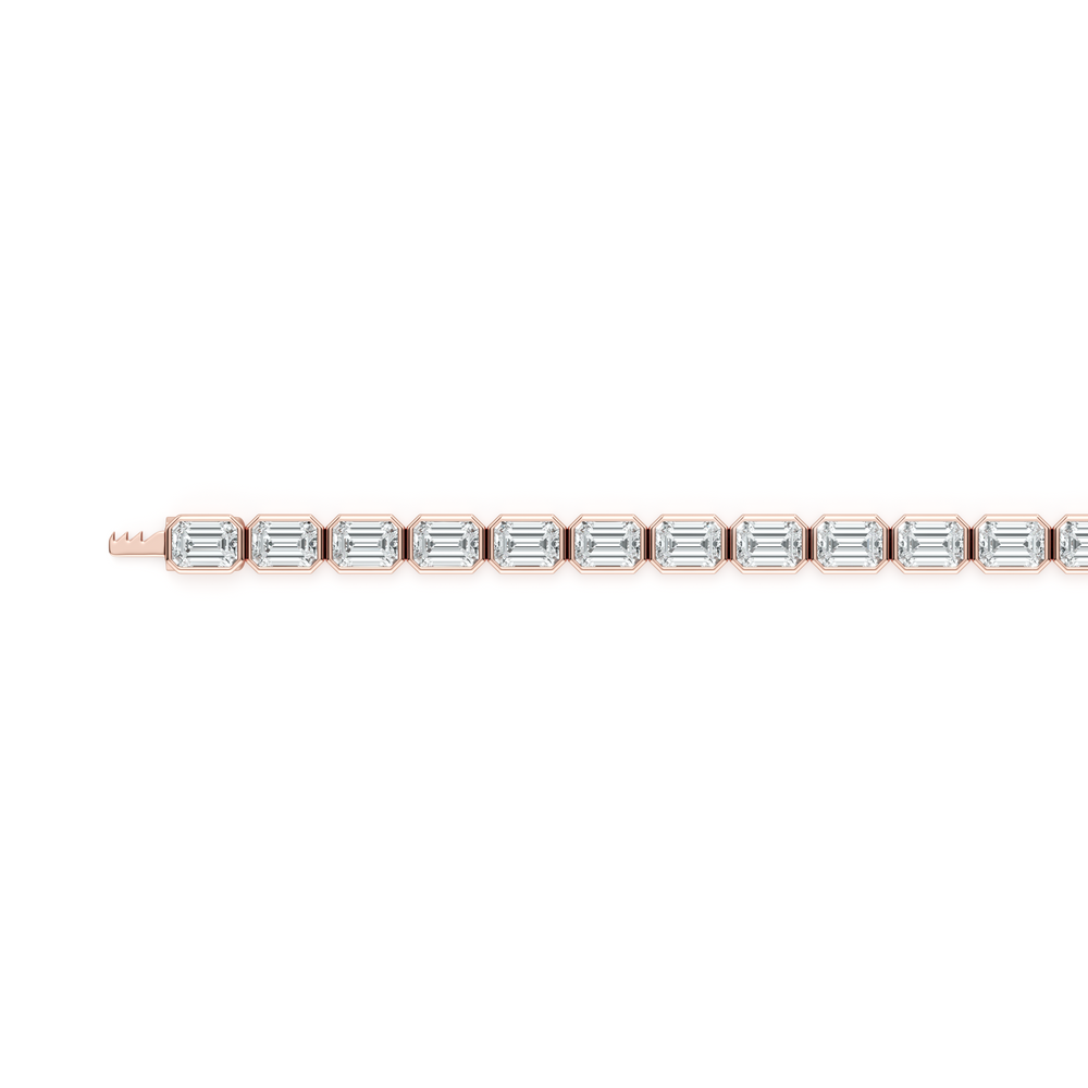 Bezel Set Emerald Lab Diamond Tennis Bracelet image 35