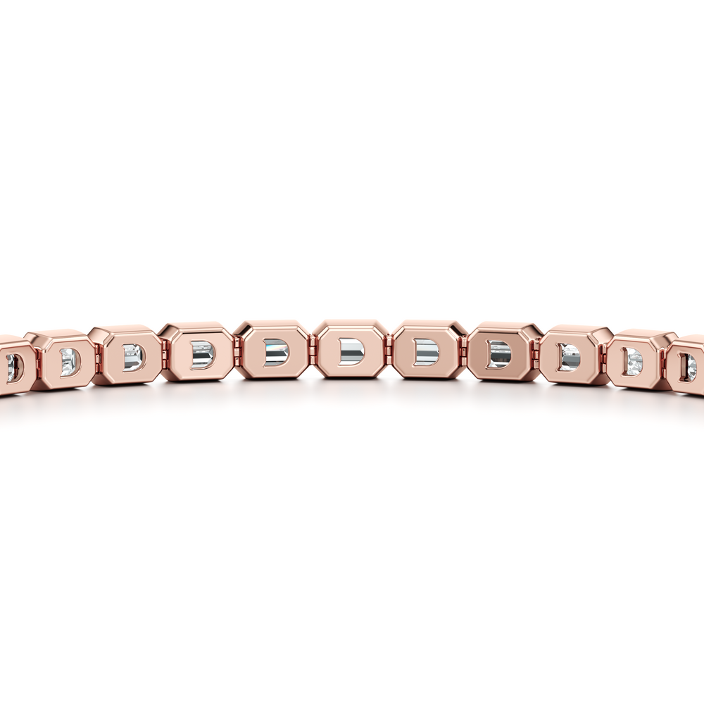 Bezel Set Emerald Lab Diamond Tennis Bracelet image 34