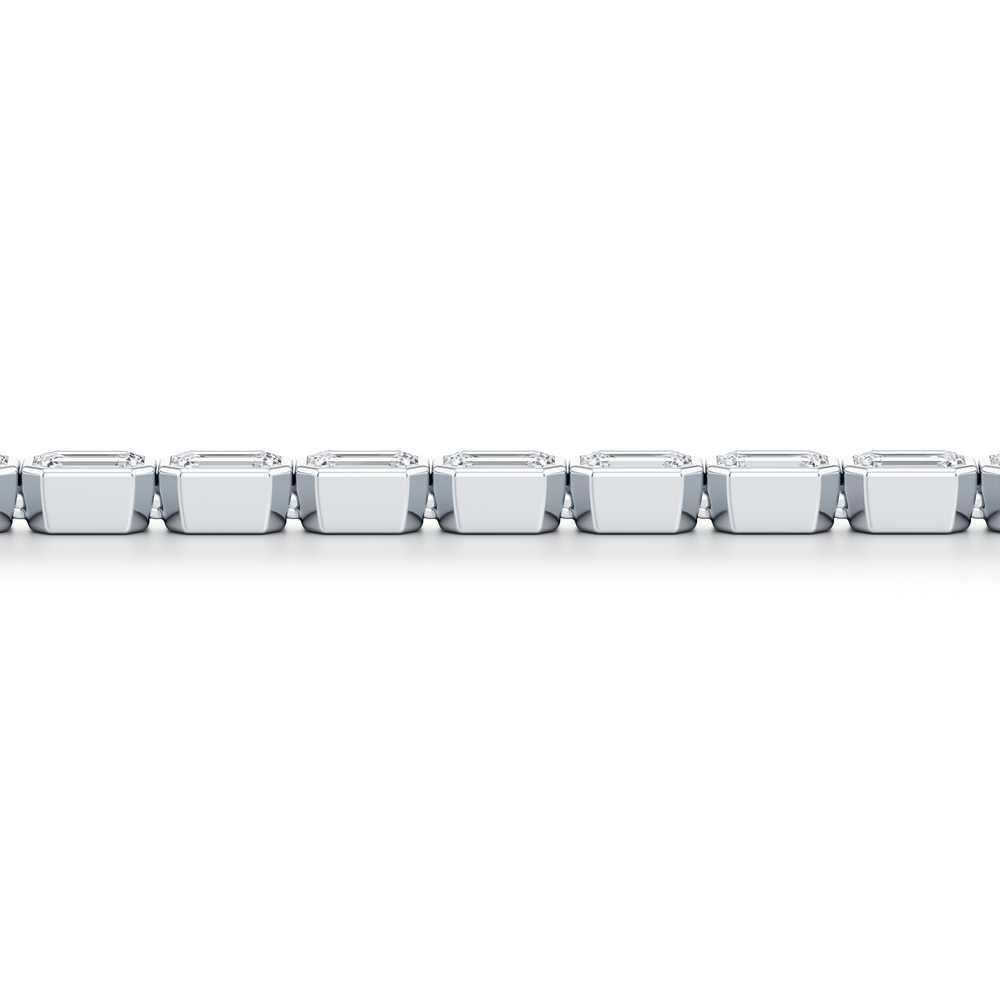 Bezel Set Emerald Lab Diamond Tennis Bracelet image 22