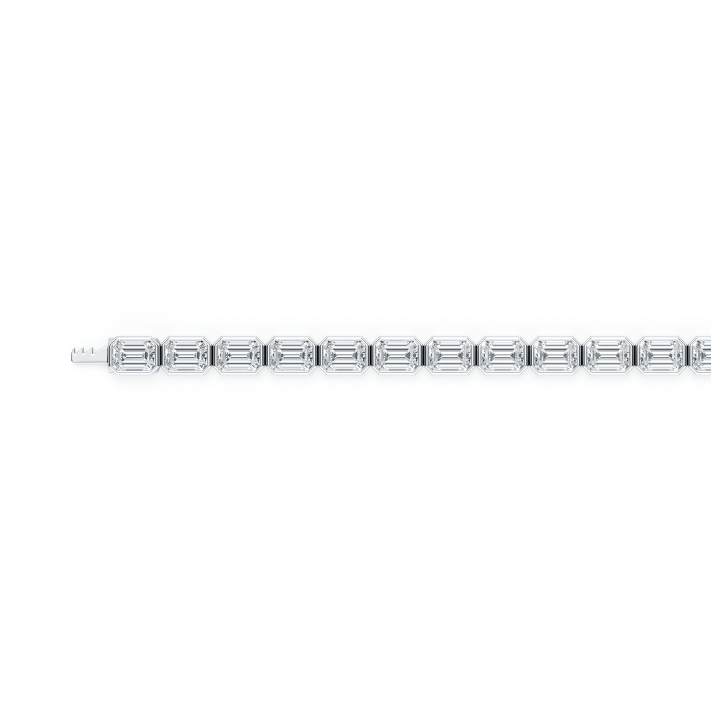 Bezel Set Emerald Lab Diamond Tennis Bracelet image 39